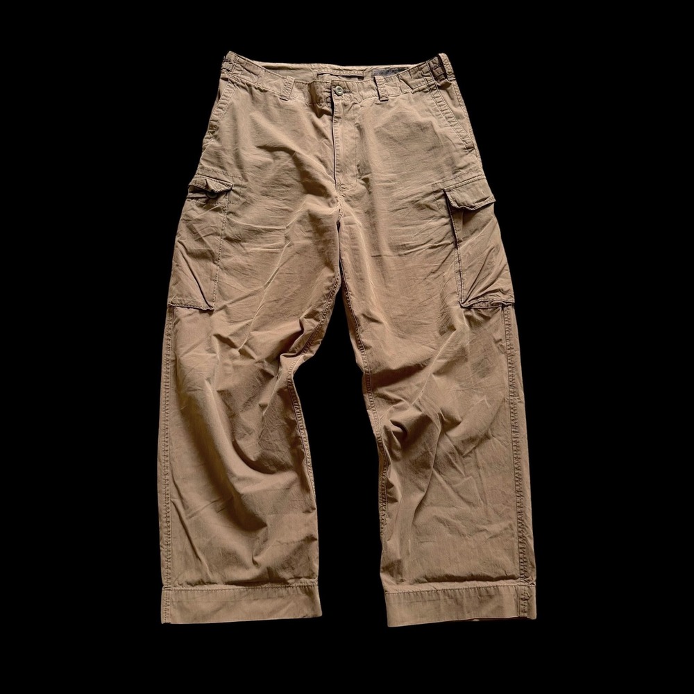 90's Abercrombie & Fitch Cargo Military Pants Brown Cotton Nylon Utility Large